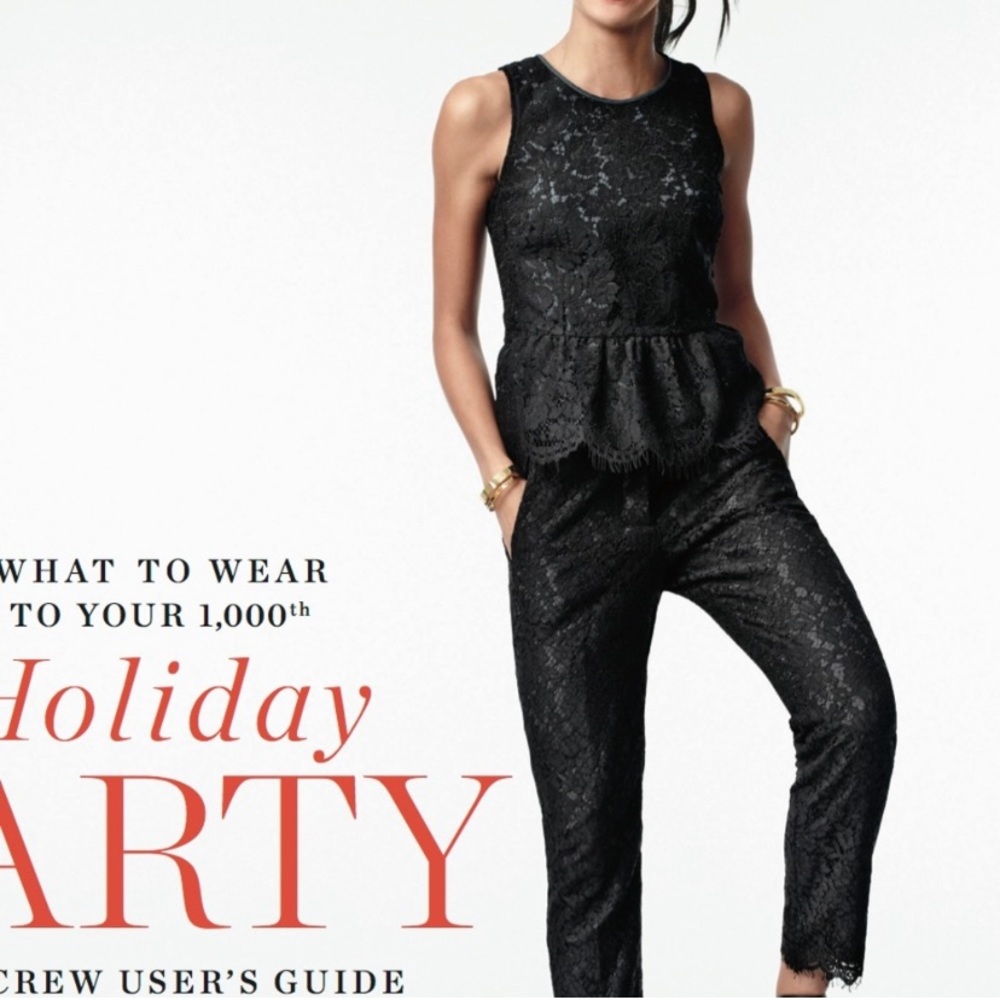 J. Crew Lace Peplum Top